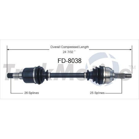 Surtrack Axle Cv Axle Shaft, Fd-8038 FD-8038